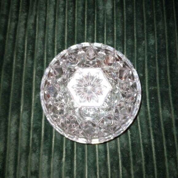 🆕🧫 Vintage Cut Glass Crystal Candy Dish Bowl with Lid - Picture 3 of 5